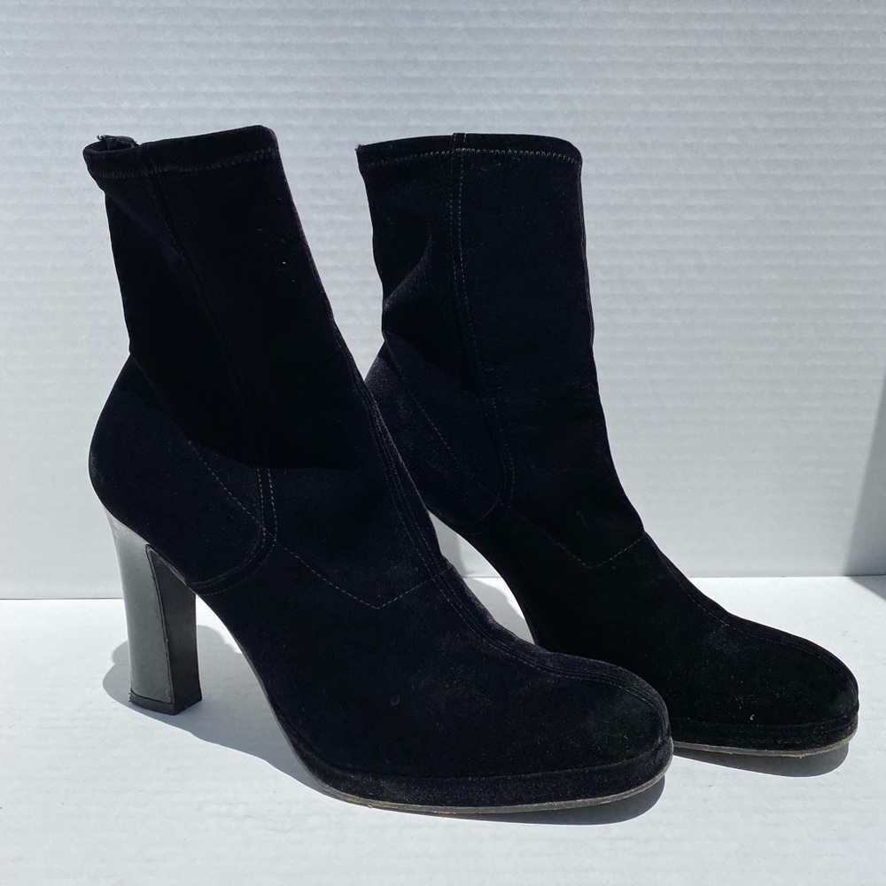 DKNY Black Velvet Ankle Boot